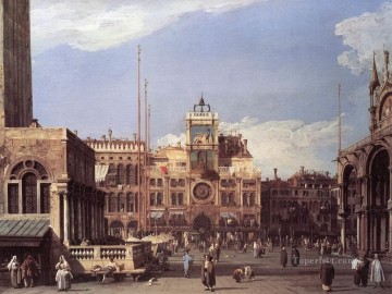 古典的なヴェネツィア Painting - サンマルコ広場 時計塔 カナレット ヴェネツィア